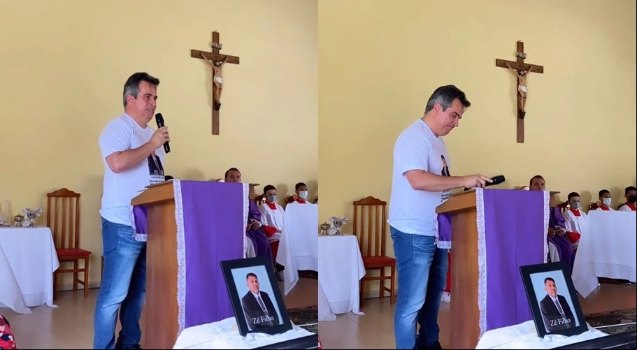 Ciro Nogueira se emociona na missa de 7º dia de prefeito