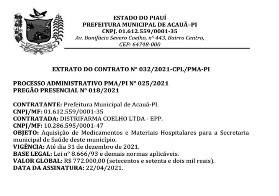 Prefeito de Acauã contrata empresa condenada pela Justiça Federal