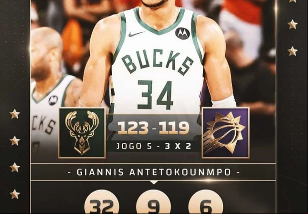 Milwaukee Bucks vence Phoenix Suns e vira as finais da NBA  em 3 a 2