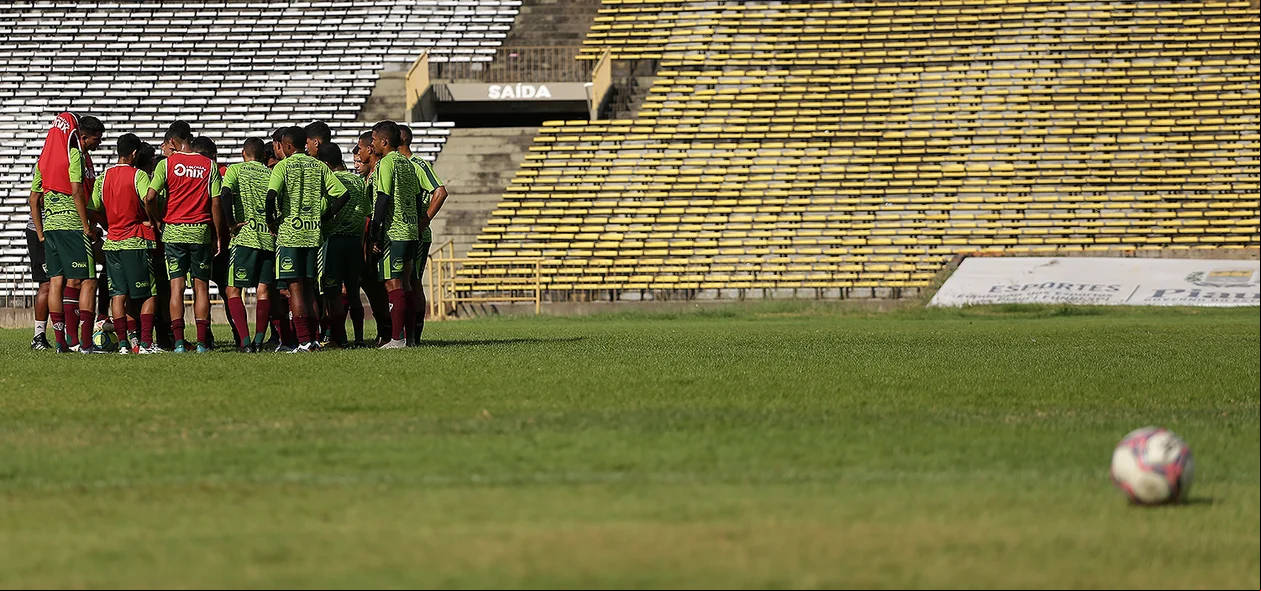 Time se preparando para a partida