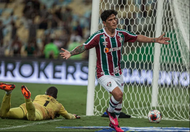 Germán Cano, comemorando gol sobre o Audax no Cariocão