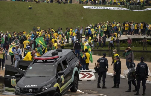 Manifestação em Brasília, no dia 8 de janeiro