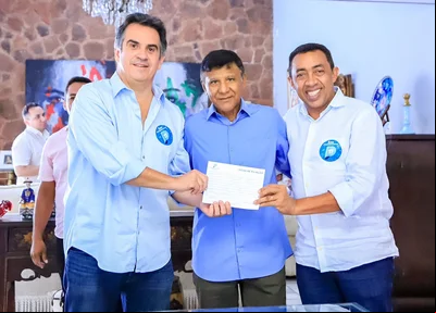 Ciro Nogueira ao lado de Pedro Alcântara e Joel Rodrigues