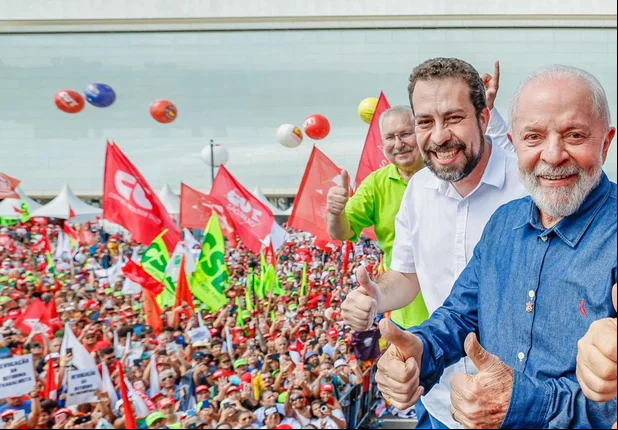 Lula pediu votos para Boulos durante ato em comemoração ao Dia do Trabalhador, neste 1º de maio
