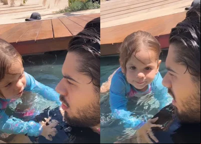 Zé Felipe salvou filha de um ano de se afogar