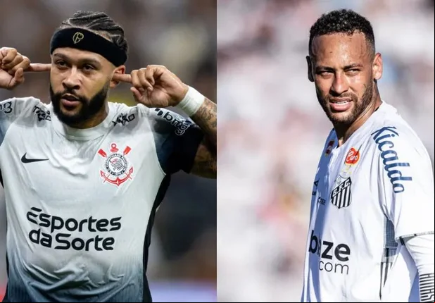 Memphis e Neymar se enfrentam em Corinthians x Santos na Neo Química Arena