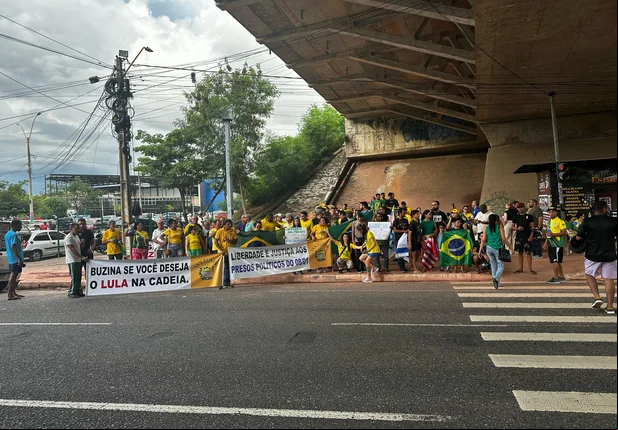 Apoiadores de Bolsonaro presentes na manifestação