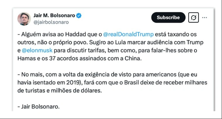 Bolsonaro reage à fala de Haddad