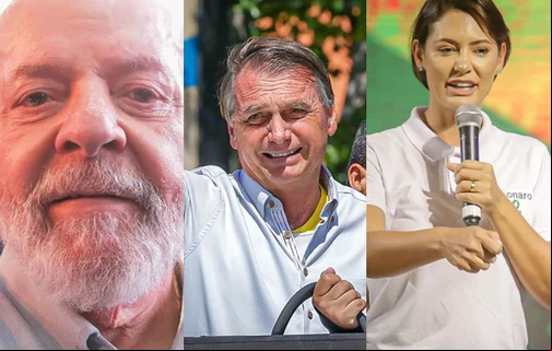 Lula, Bolsonaro e Michelle Bolsonaro