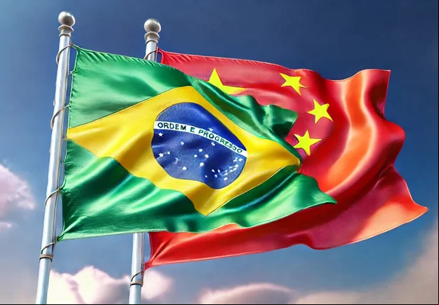Bandeiras do Brasil e China