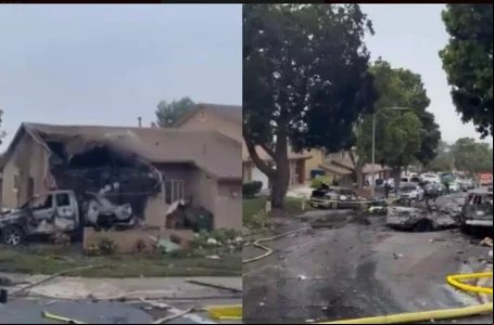 Jato caiu em um bairro militar na Califórnia