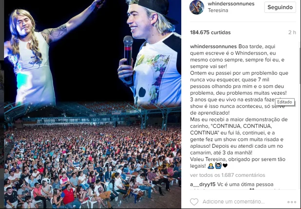Após a postagem os fãs também deram sua opinião