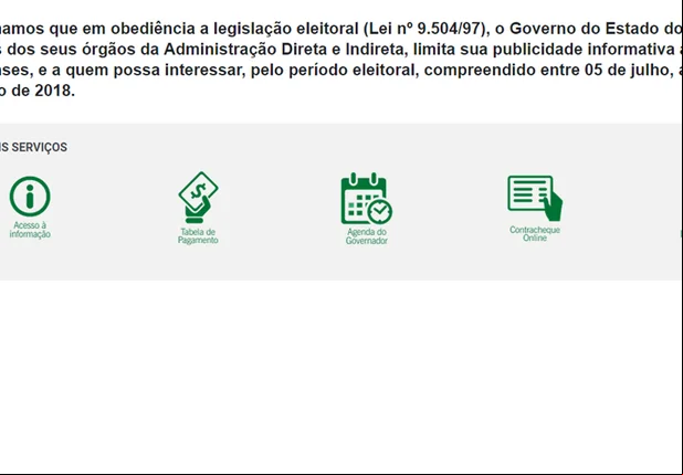 Site do governo é retirado do ar