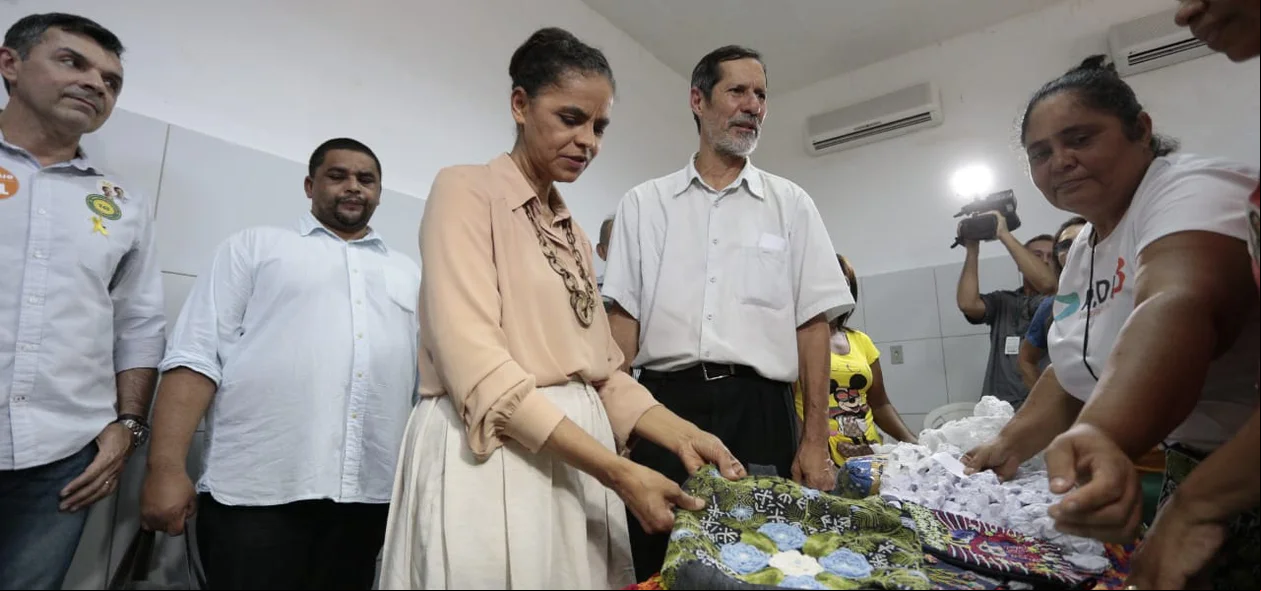 Presidenciável Marina Silva conhece produtos produzidos em Teresina