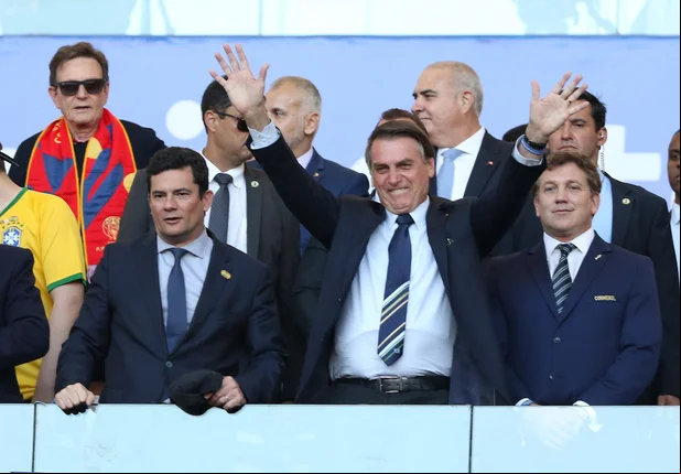 Sérgio Moro e Bolsonaro no Maracanã