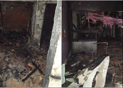 Casa fica destruída após incêndio em Teresina 
